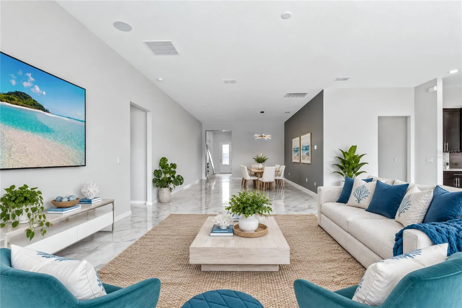 Virtually staged image. Living Room.