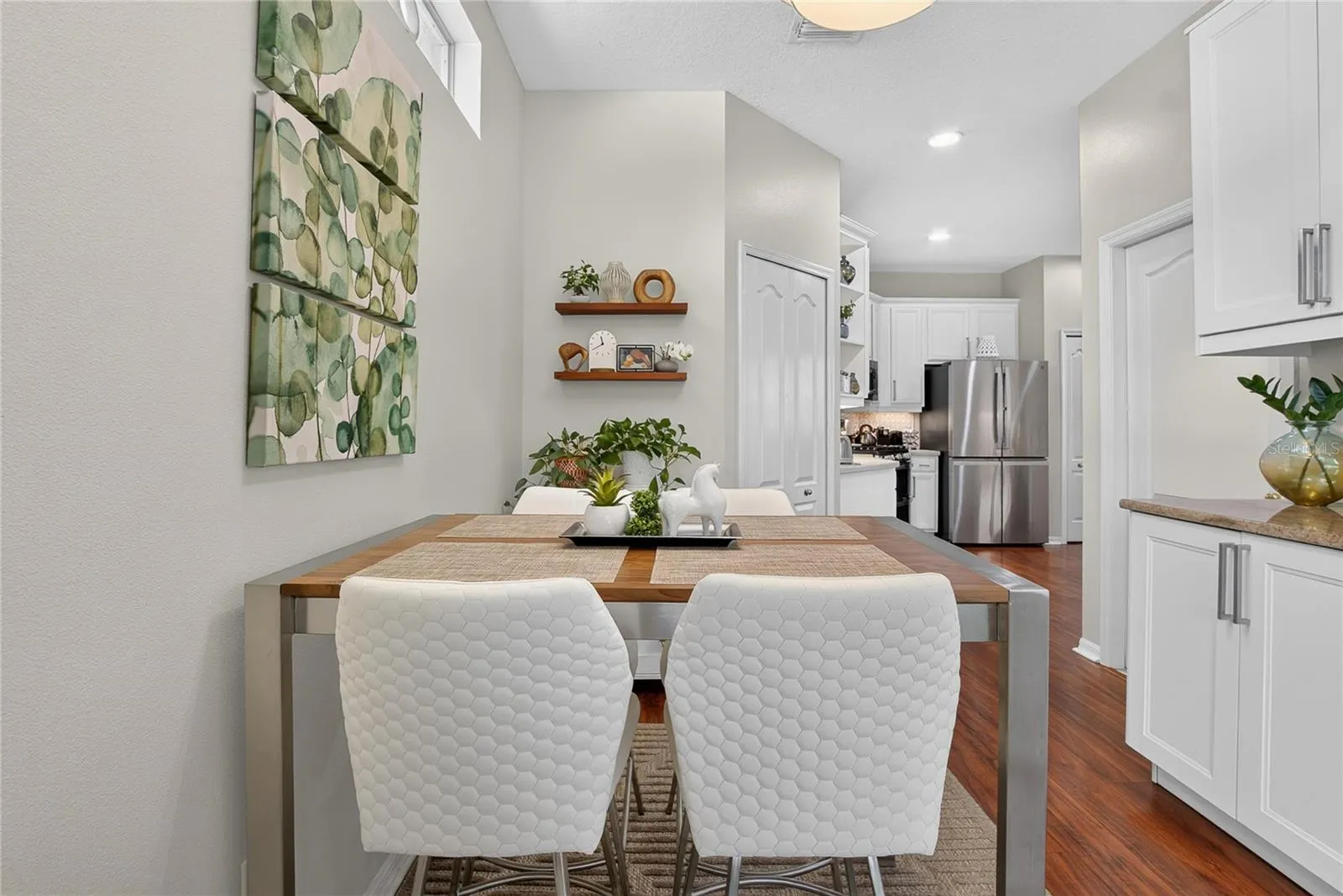 Breakfast nook offers a casual dining space conveniently located just off the kitchen.