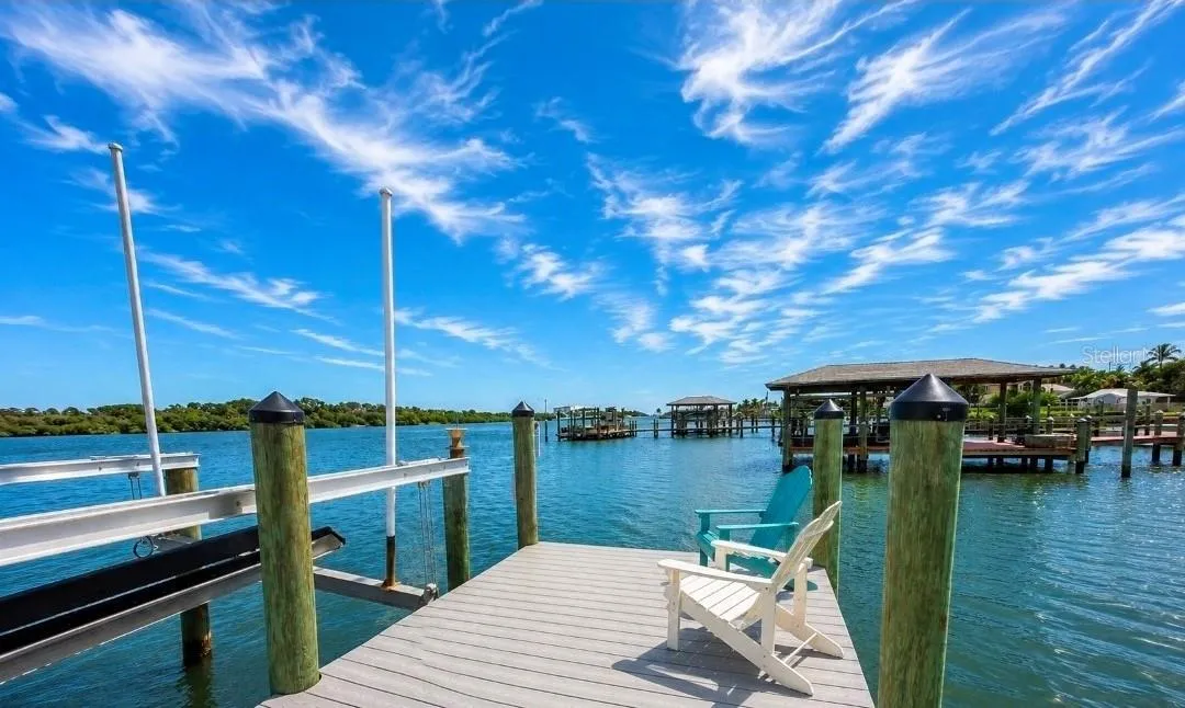Watch for dolphins, manatees, fishing off your dock.