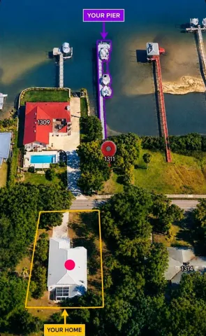 House with pier and end slip