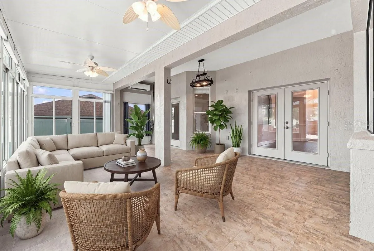 enclosed porch virtually staged