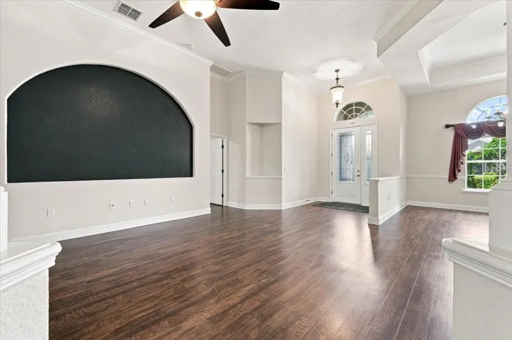 entryway, living room, dining room