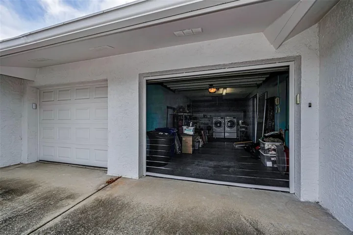 Garage door opened with screen