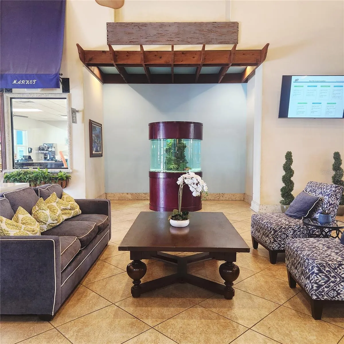 Sitting area in clubhouse