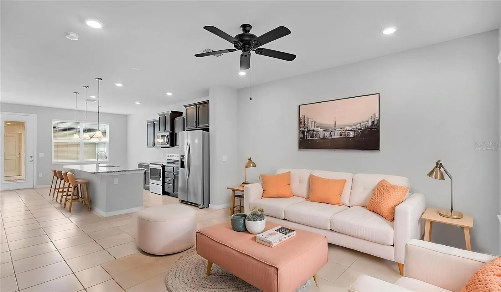 living room, virtually staged