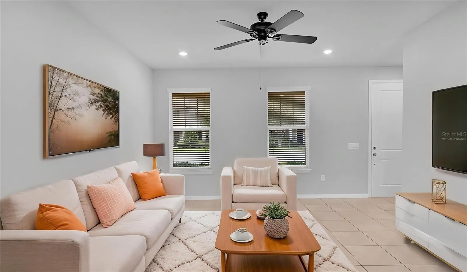 living room, virtually staged