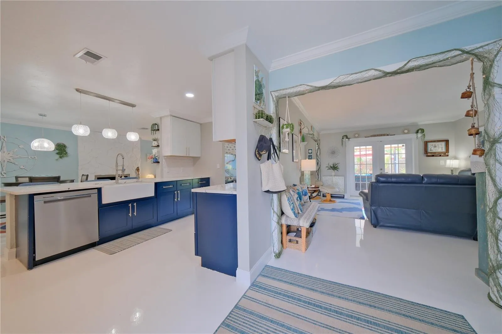 Foyer Kitchen and Living Room View