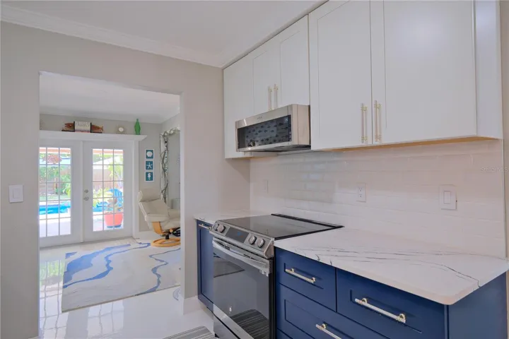 Kitchen to view to Living Room