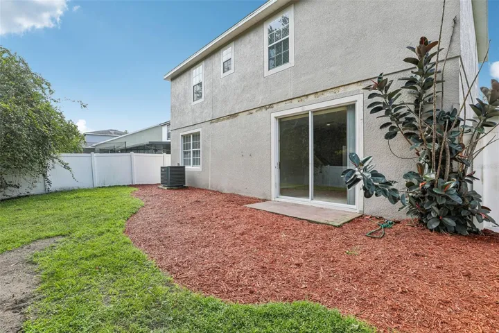 Fully fenced backyard.