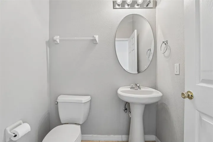 Convenient main floor half bath.