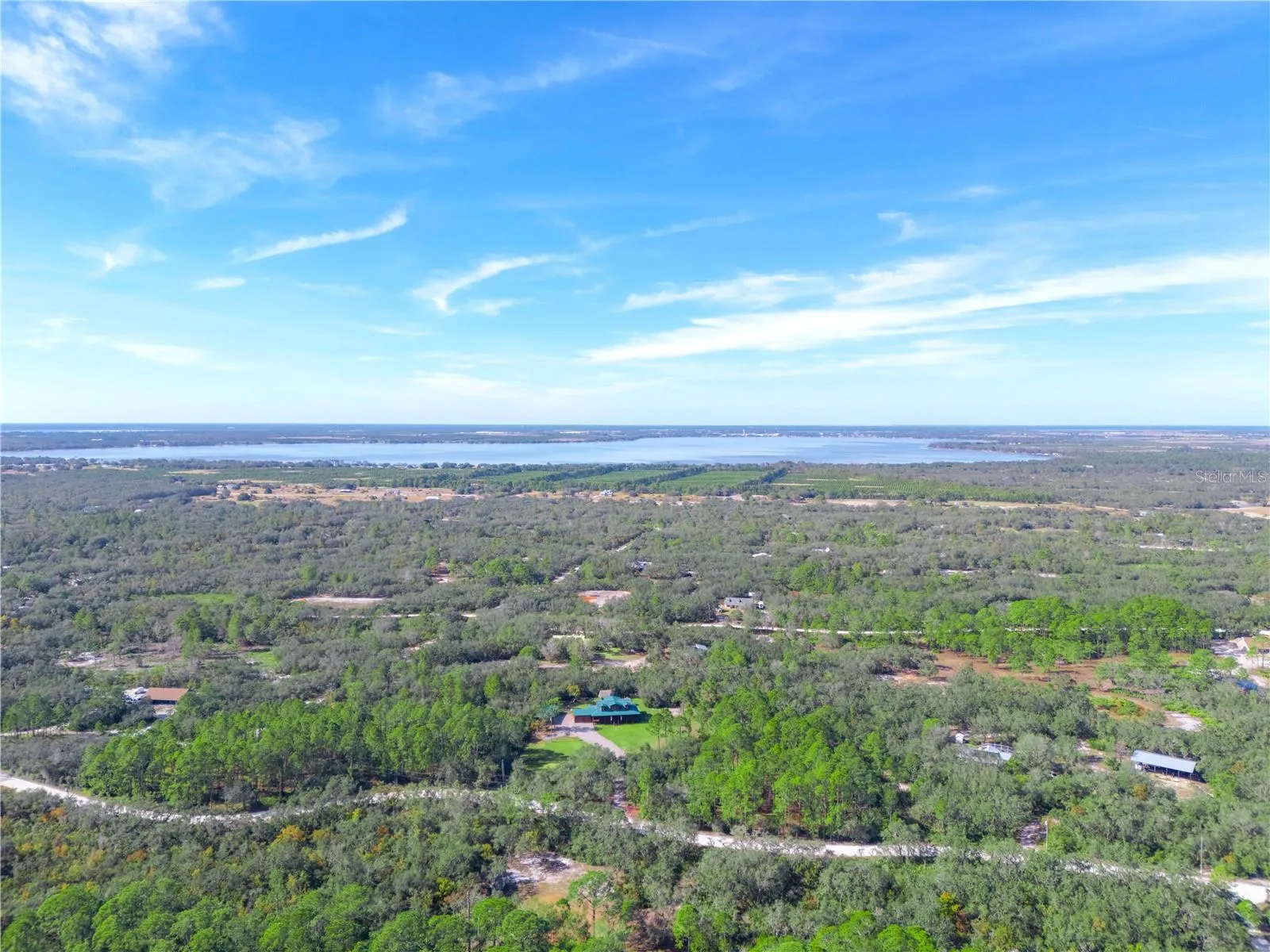 aerial view looking west