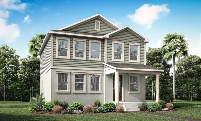 Rainwood - Grayton Floorplan - Colonial Revival Elevation - Architect's Rendering