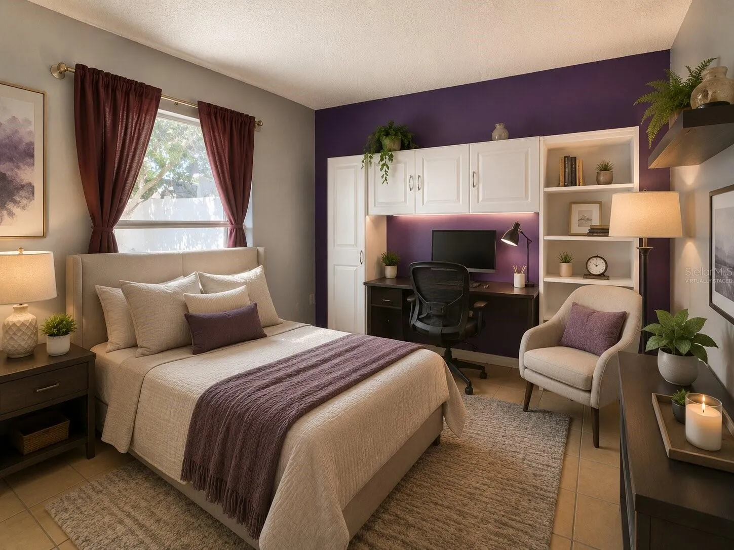 Virtually Staged 2nd Bedroom and Office