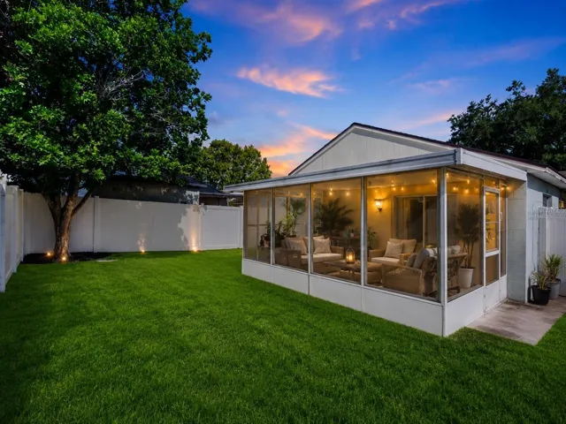 Virtually Staged Backyard with the PVC Fence
