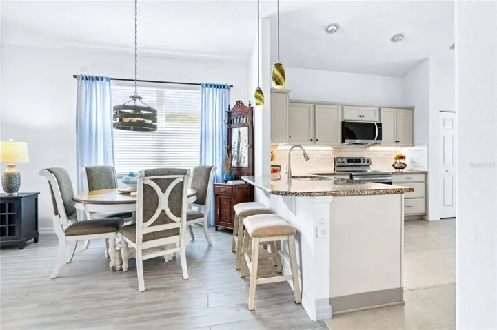 Kitchen Island and Dining area