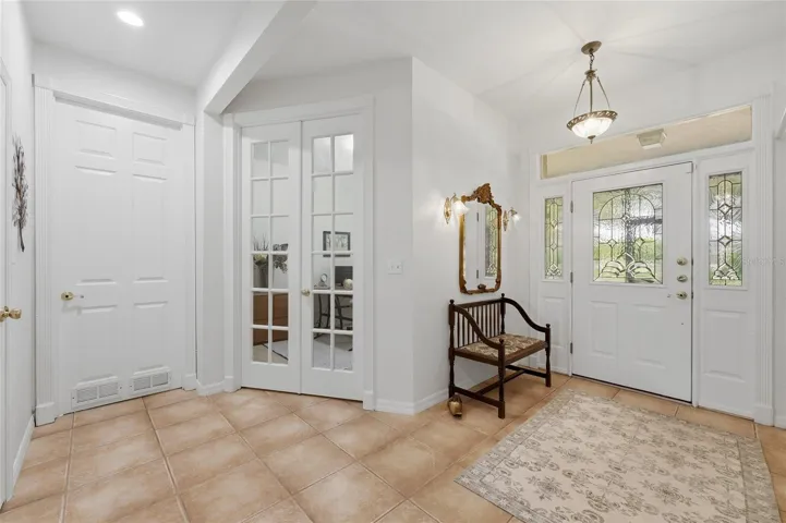 Entryway showing office