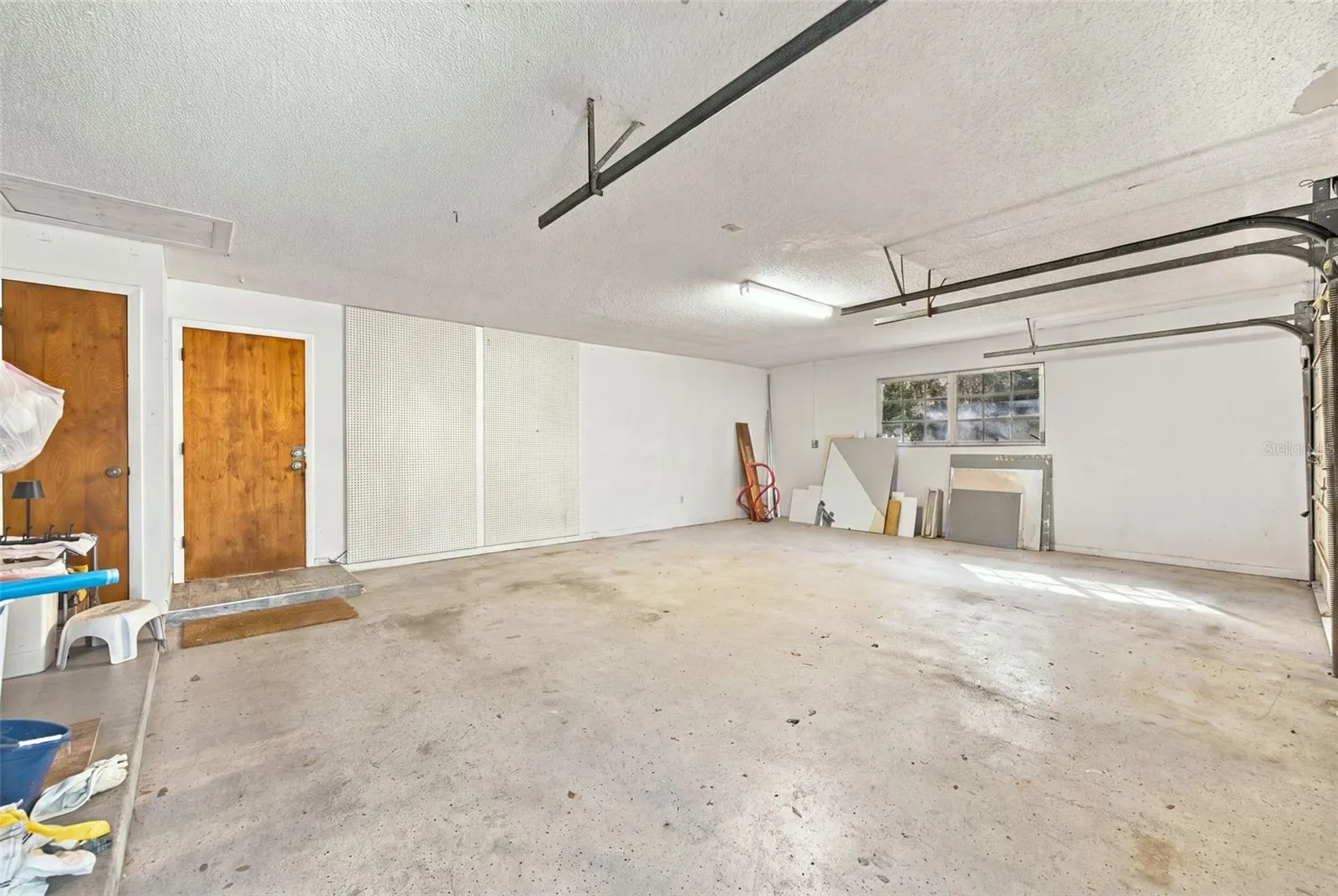 Interior of oversized attached 2 car garage