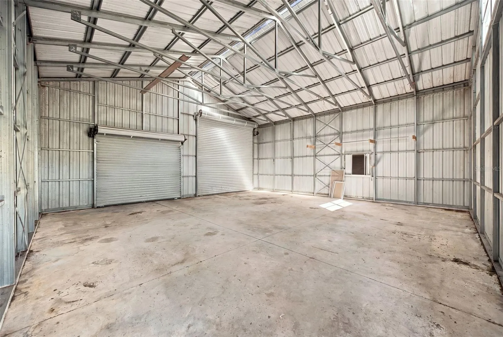Interior of detached garage