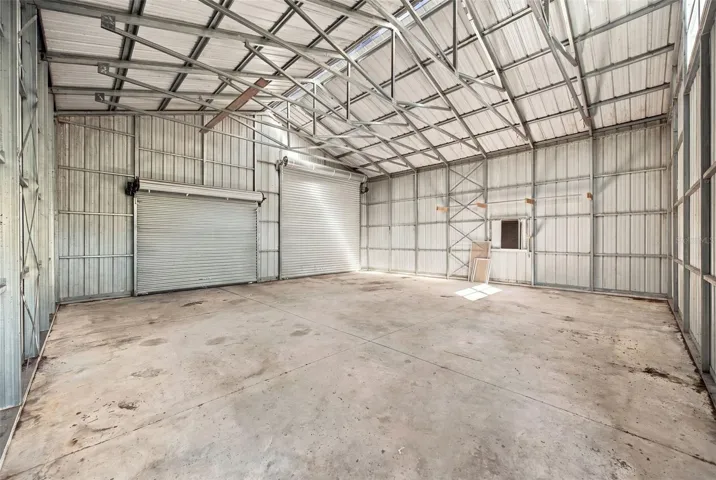 Interior of detached garage
