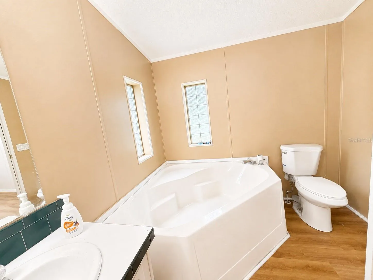 color enhanced master bathroom