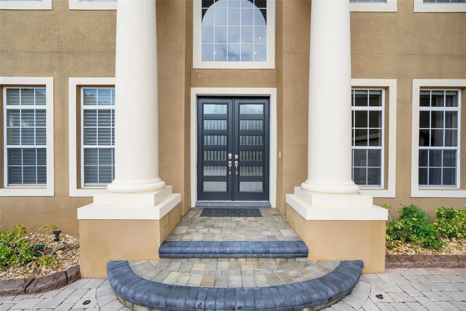 Newly installed doors and entry steps