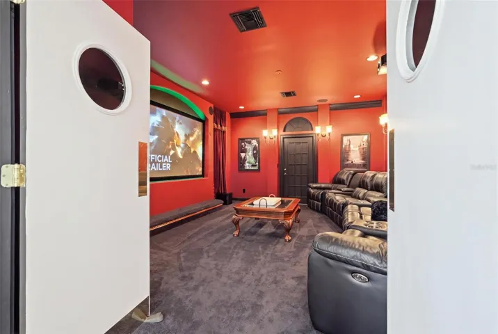 Everything in the theatre room conveys.