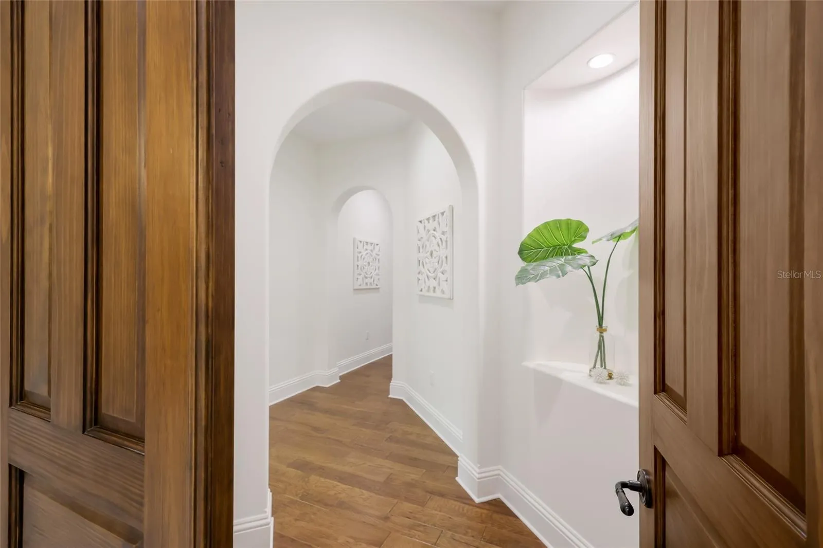 Entry to primary suite in west wing of home