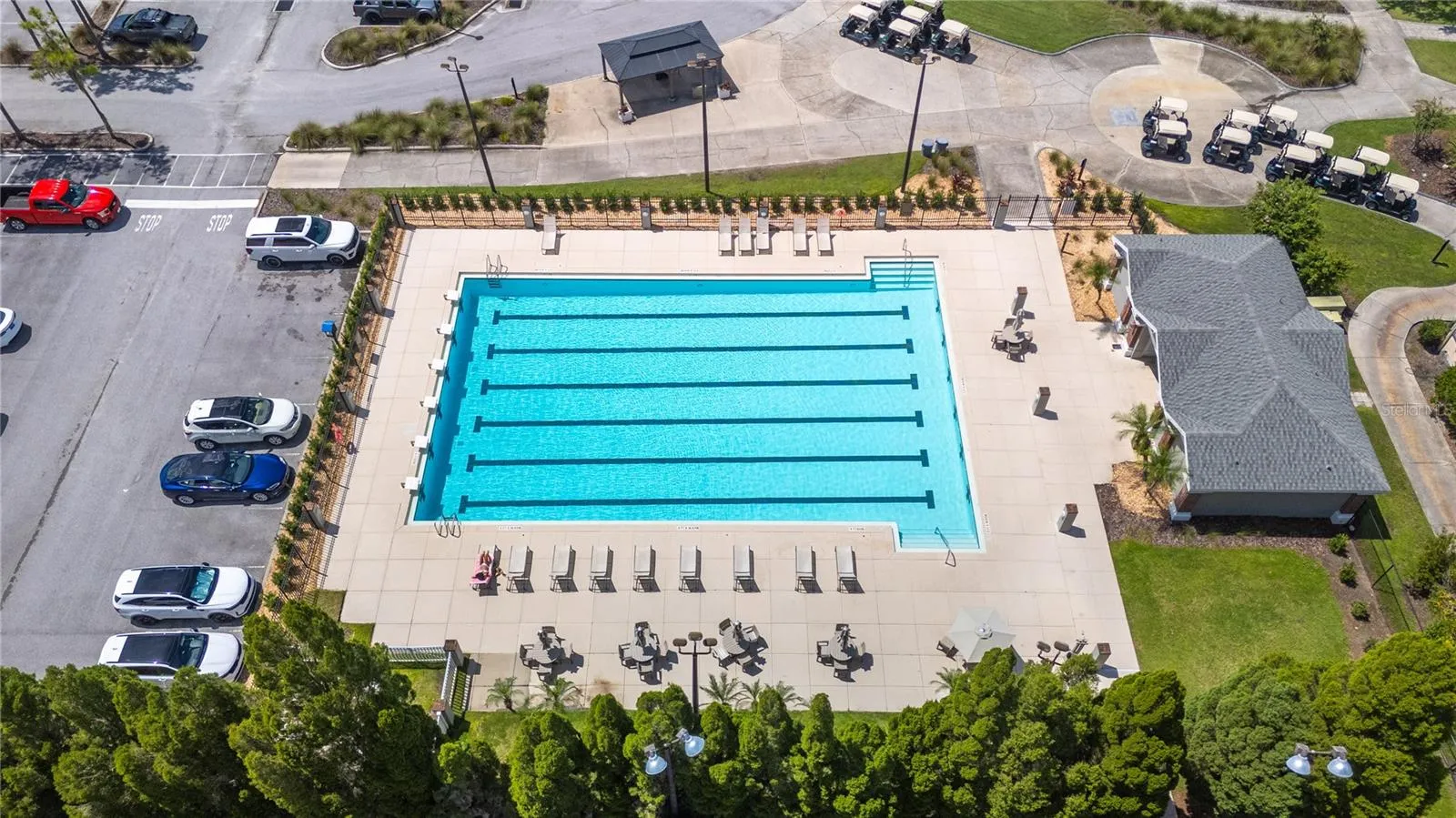 The pool and pool house