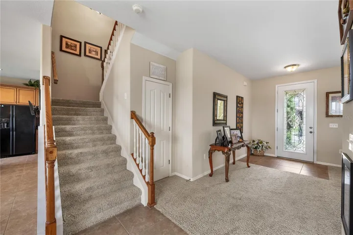 Up to the second floor....the door to the right of the stair case has ample storage.