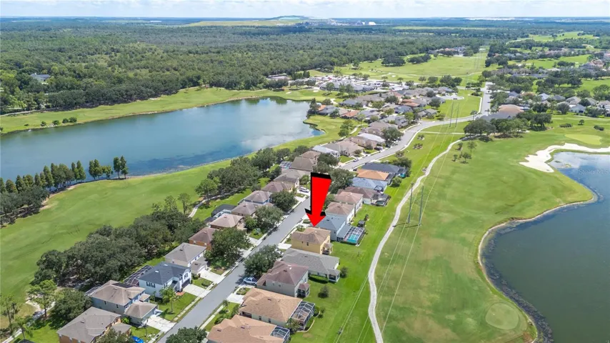 Aerial view of the home and it relationship in the community.