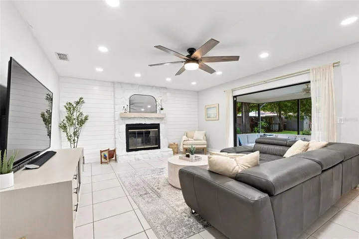 Family Room with fireplace