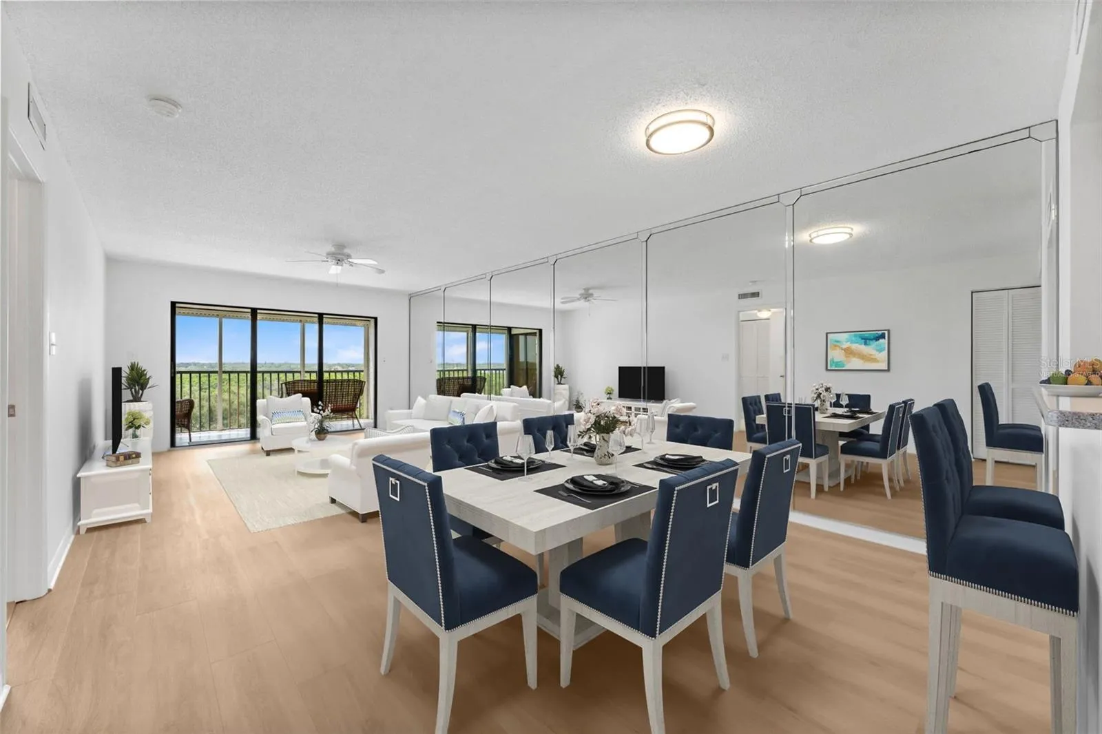 Virtually Staged Living/Dining room combo