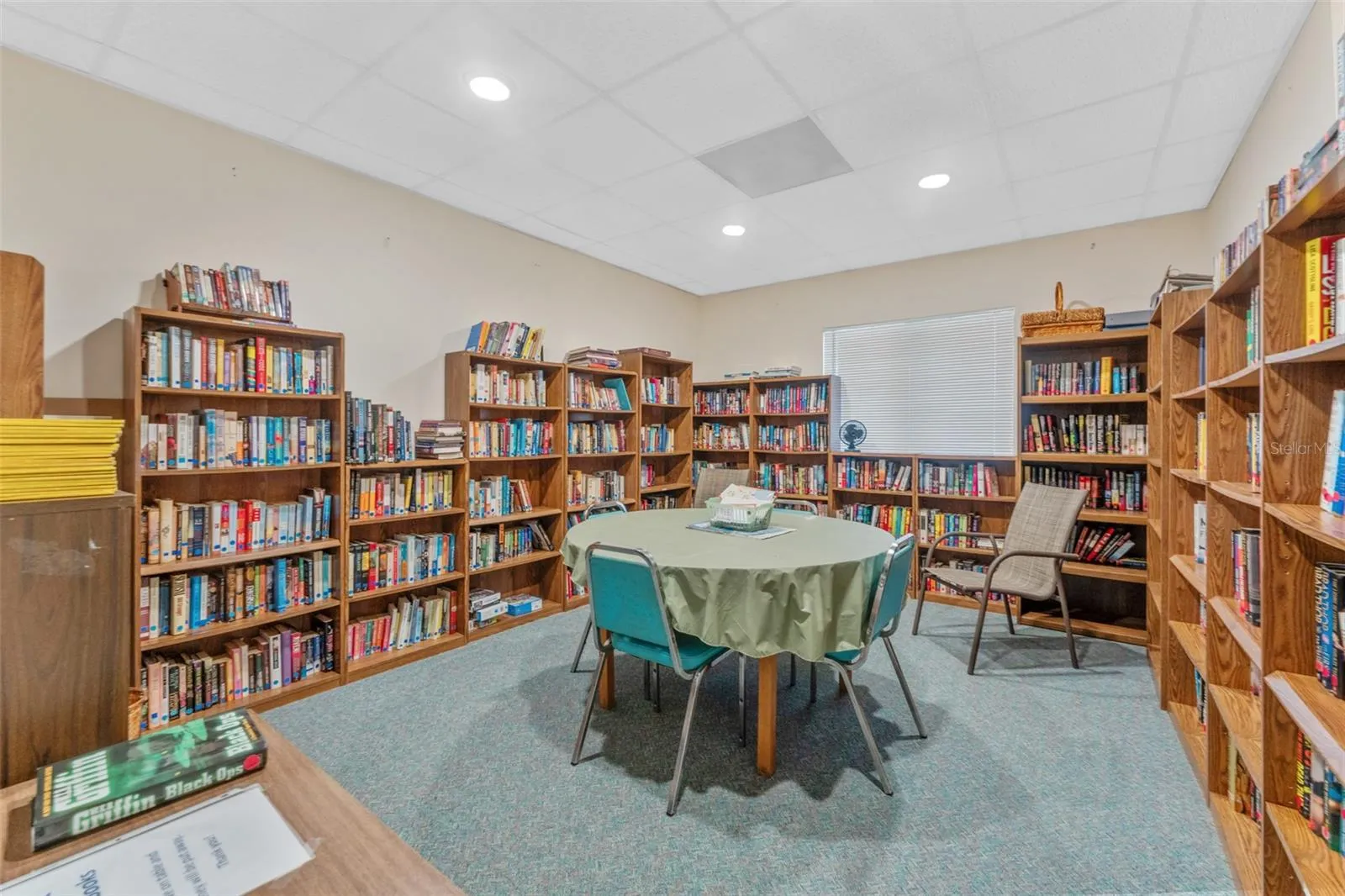 Nicely equipped library at the Clubhouse!