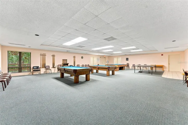Pool tables and ping pong table in the Clubhouse