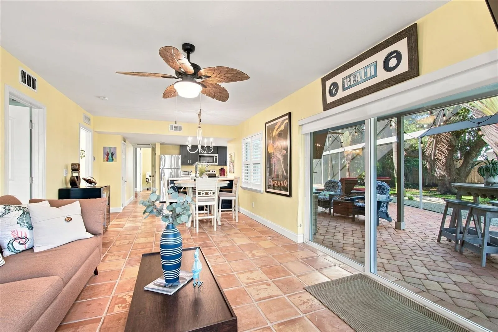 Downstairs Living area with access to pool