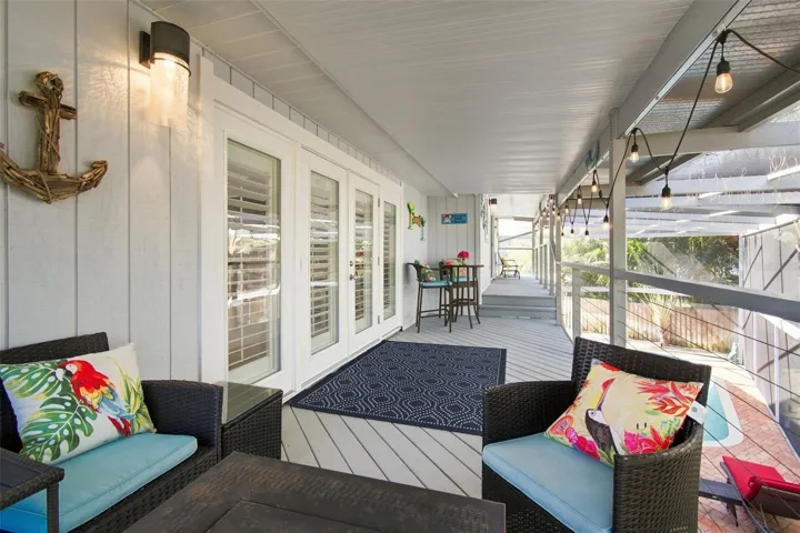 Covered Balcony upstairs outside of main living area
