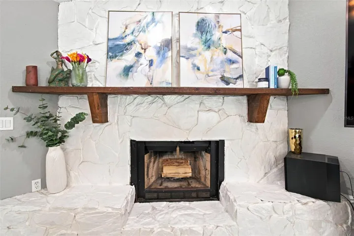 Stone Wood Burning Fireplace 2nd Floor