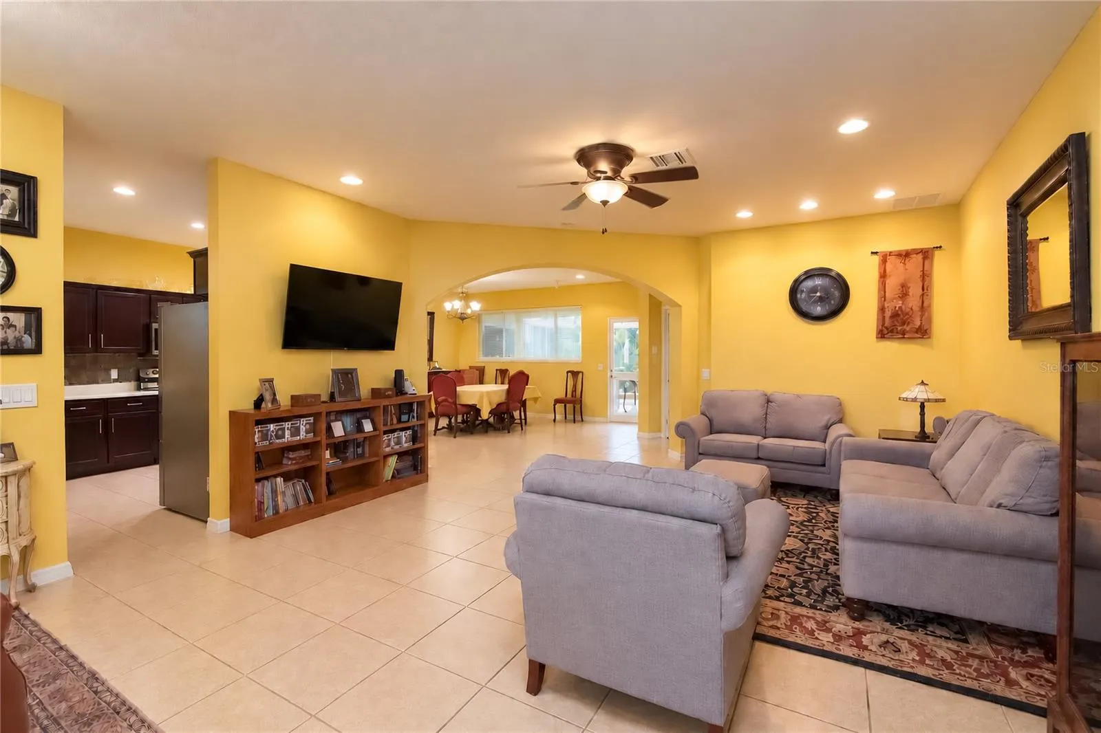 Open Living Room Area with Arched Passway