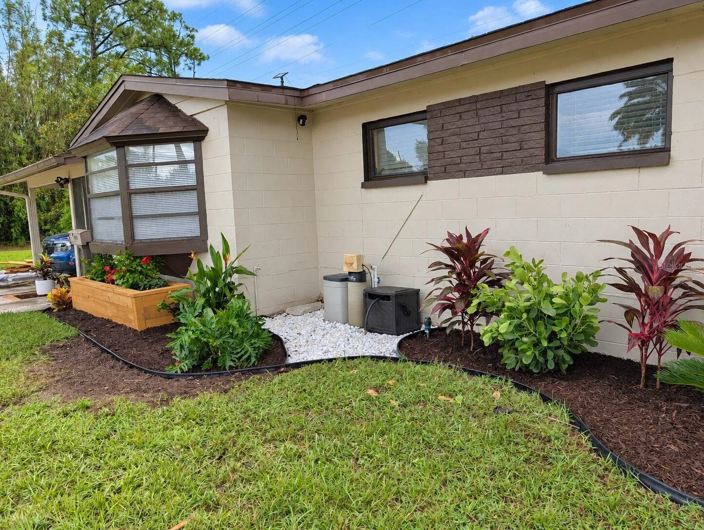 Fresh landscaping.