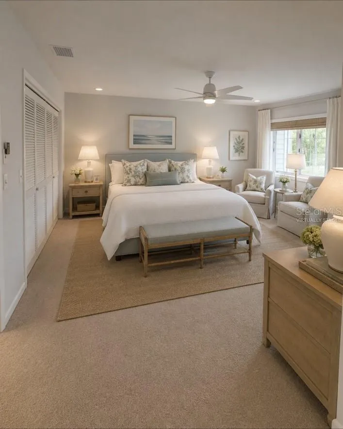 Virtually Staged Primary Bedroom