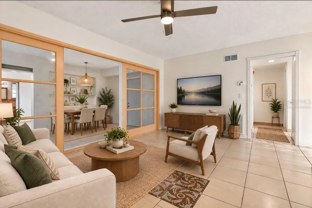 virtually staged living area