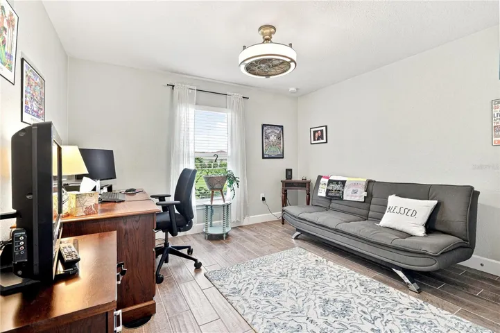 bedroom used as office