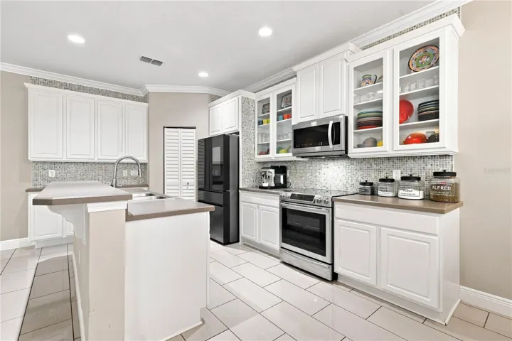 Kitchen with Island and updated cabinets
