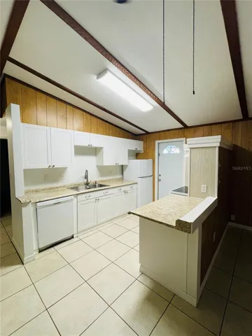 View to kitchen from Living area.