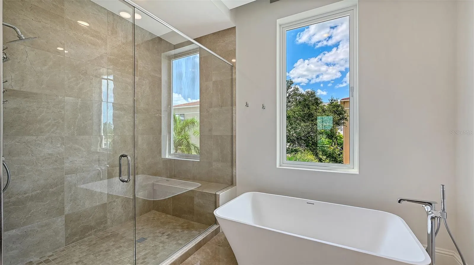 Separate tub and shower in primary bath
