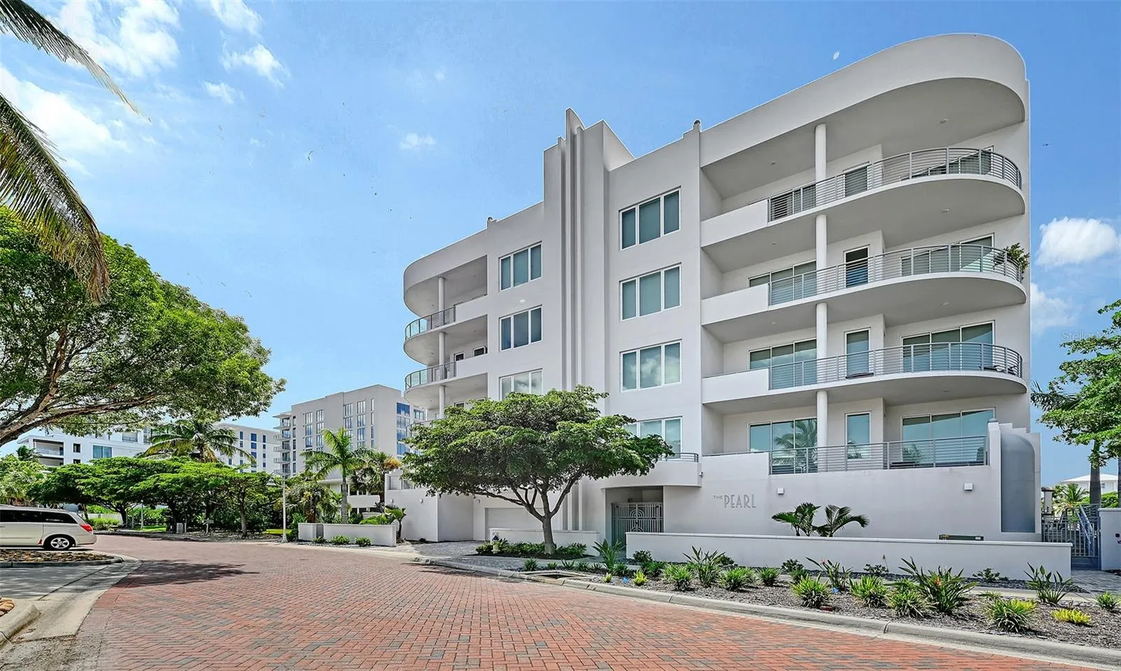 Brick Paver Street and front photo of The Pearl