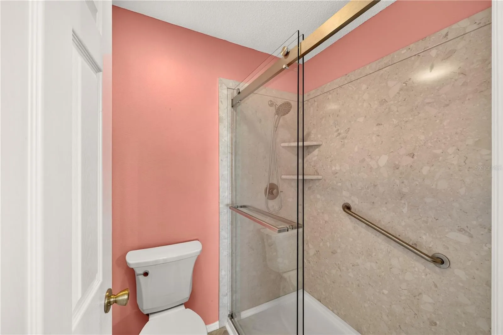 Primary bath has been beautifully updated.