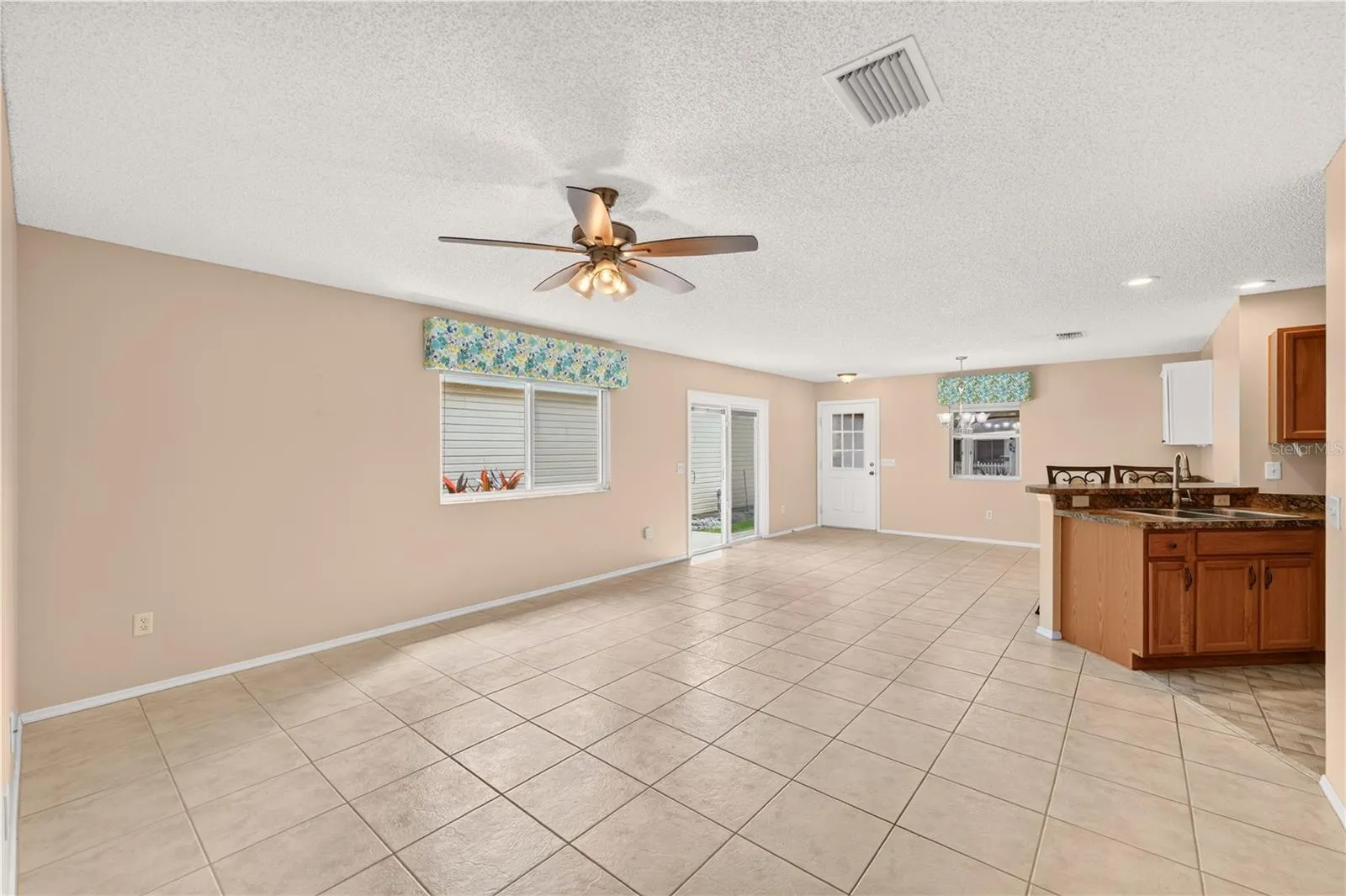 A look at the living area from the hall that leads to the bedroom.