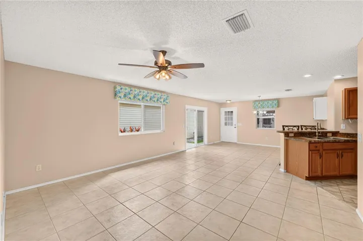 A look at the living area from the hall that leads to the bedroom.