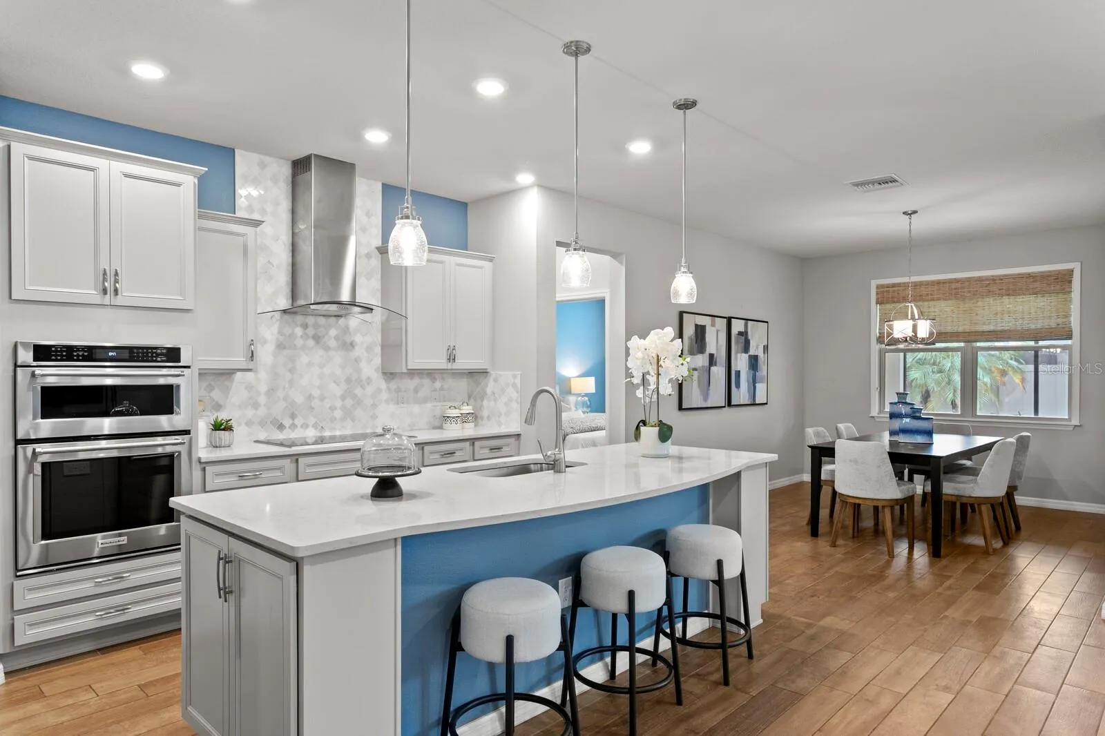Kitchen and adjacent dining area